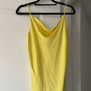 Silky yellow mini dress